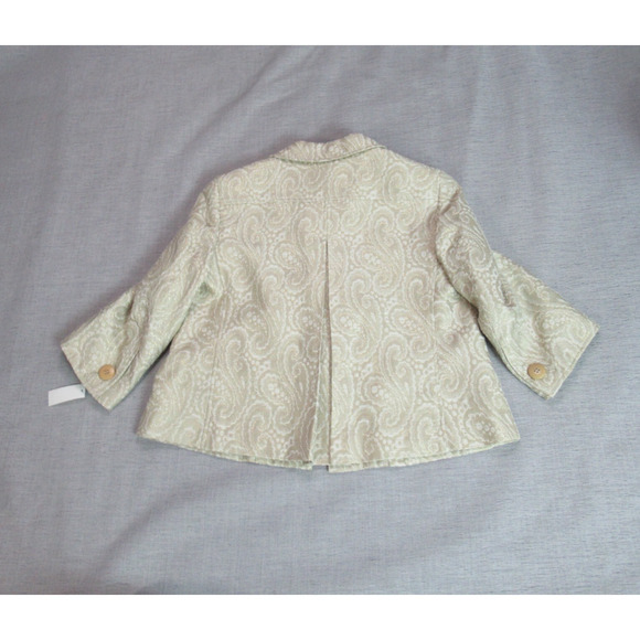 Talbots Jacket Womens Sz 8P Cream Gold Metallic Damask Church Lady Quiet Luxury - Picture 5 of 10